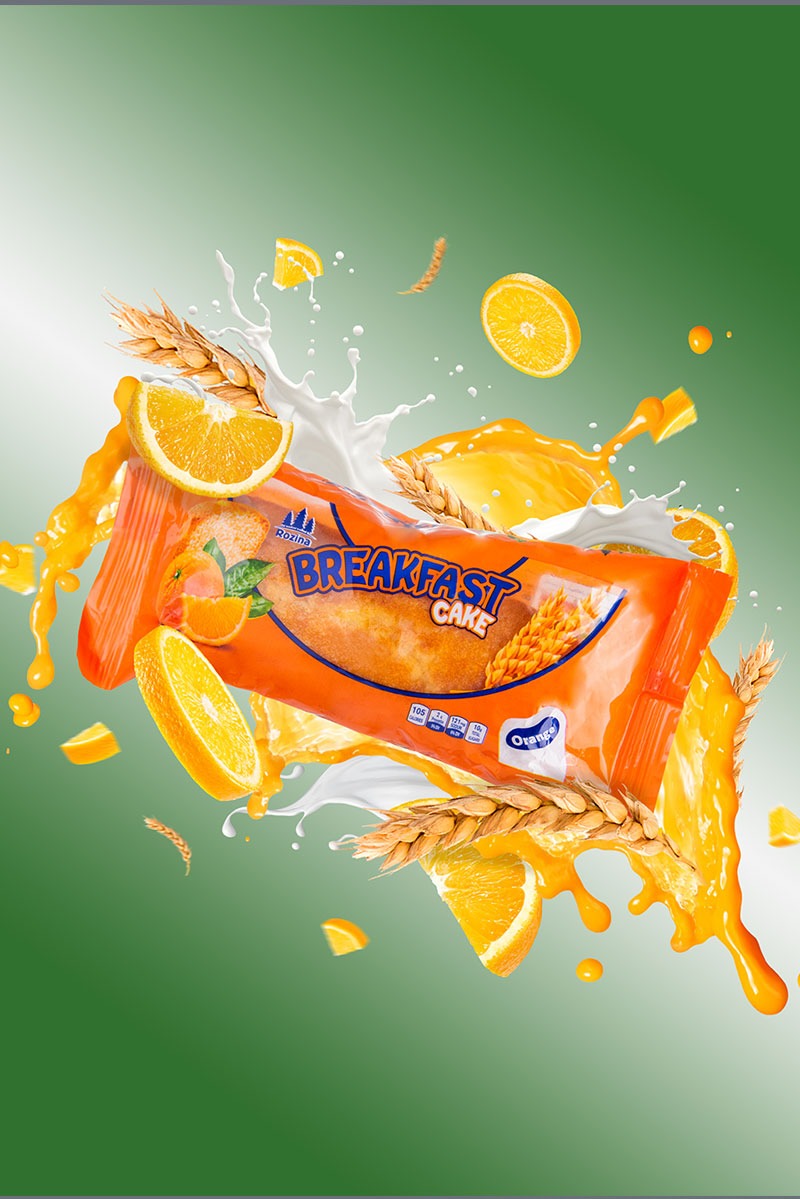 Rozina Orange Breakfast Cake 95g – Soft & Fluffy Citrus Snack Made with Natural Eggs & Flour